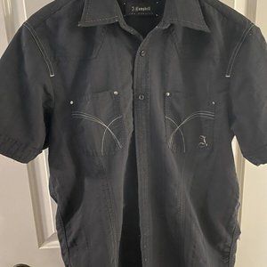J Campbell Black Medium Short Sleeve Shirt With Back Design
